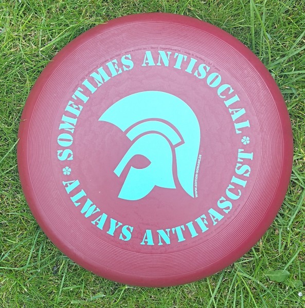 Frisbee/ Disc/ Wurfscheibe "sometimes antisocial - always antifascist"